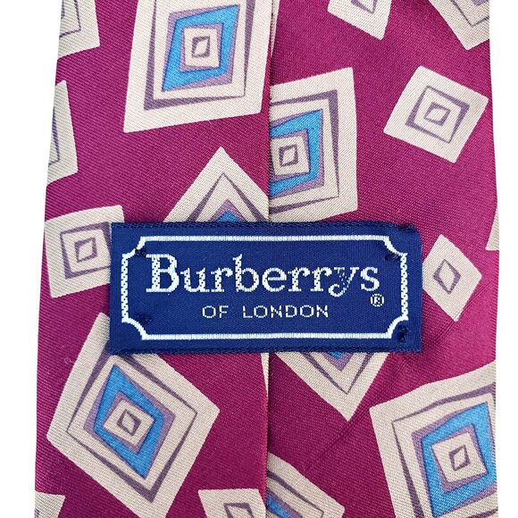 Burberrys of London Tie Silk Oxblood Abstract Pattern Cravat 3.75" Wide NWOT - Picture 2 of 10
